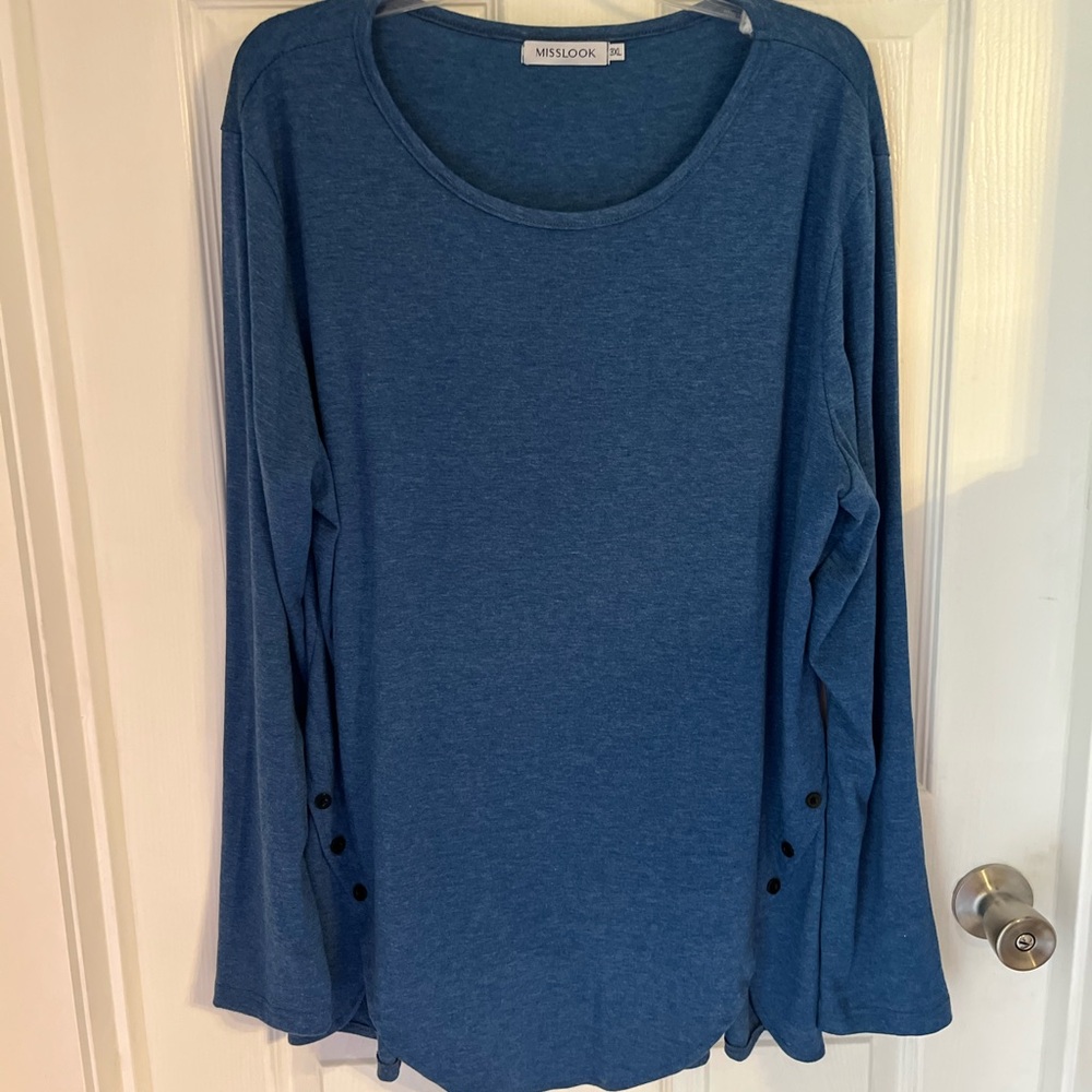 Misslook Women's plus Blue Top